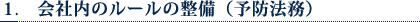 １　会社内のルールの整備（予防法務）